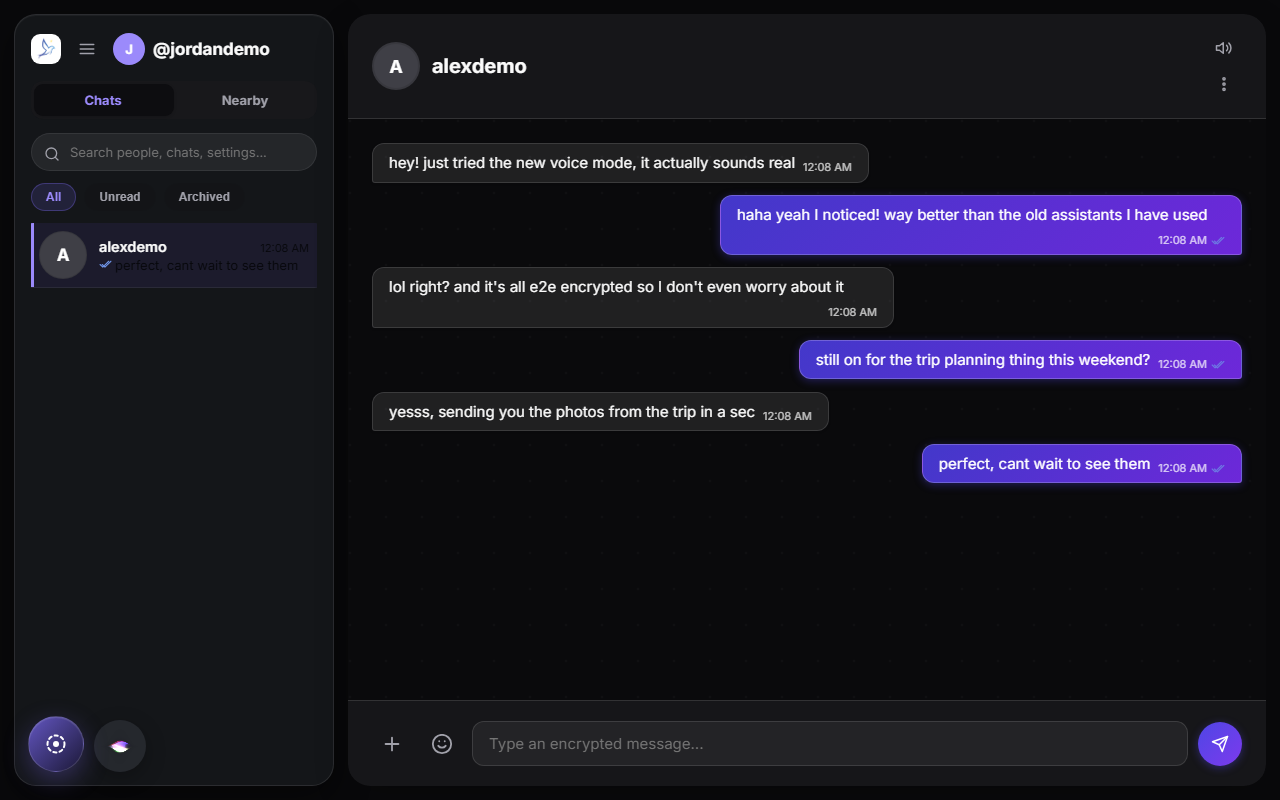 HAI Messenger desktop chat view