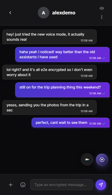 HAI Messenger encrypted conversation